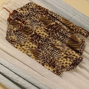 Team plus animal print blouse